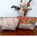 Trousse de Maquillage petites fleurs brique