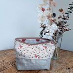 Trousse de Maquillage petites fleurs brique